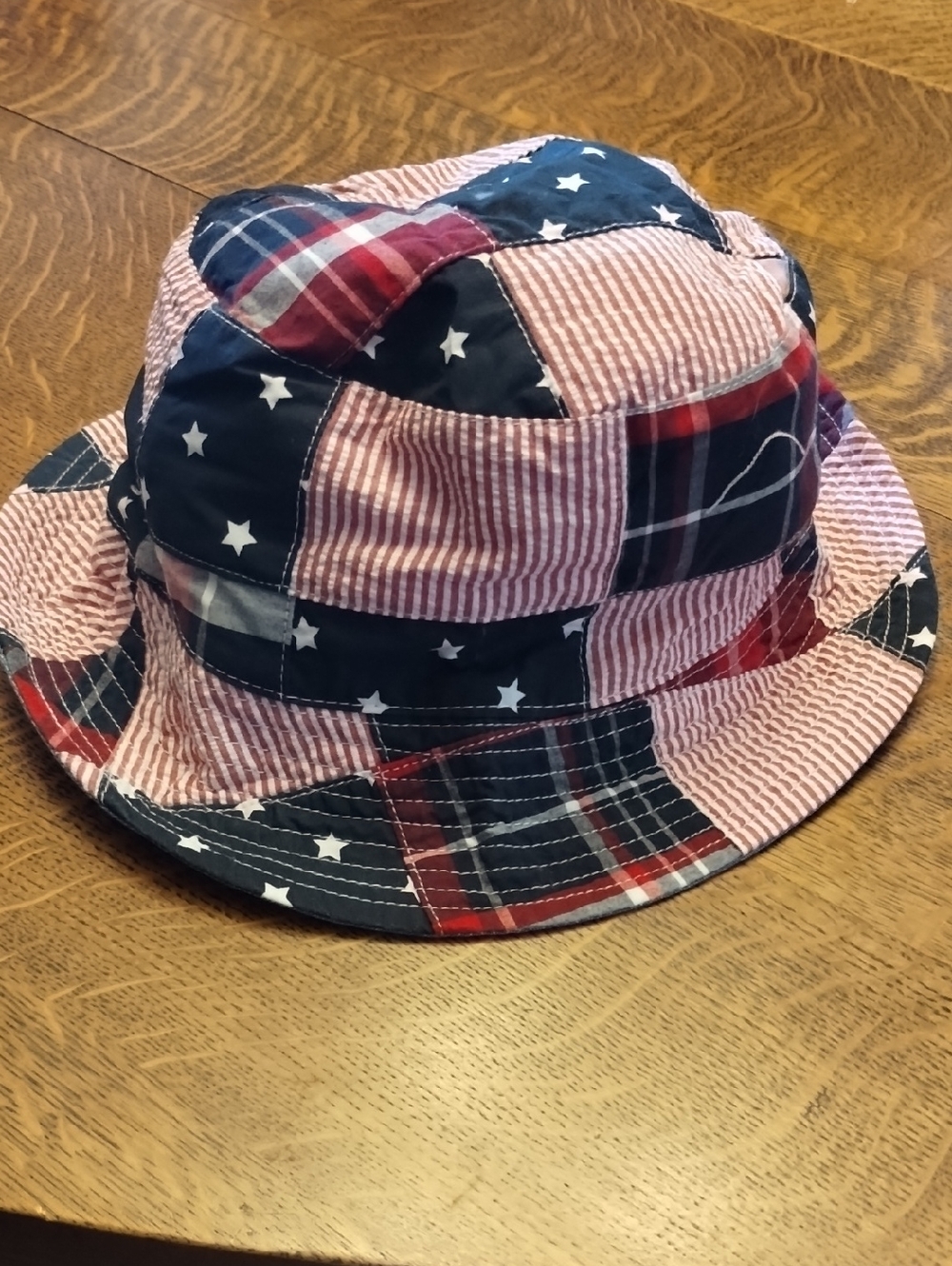 Gymboree Patchwork Bucket Hat - Red, Navy, White